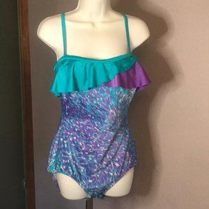 💜 Cute Waterlines 1piece Sz 14 Swimsuit
